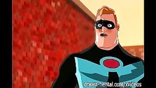 Redhead slut takes it deep in her mouth in The Incredibles porn