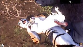 Wild Life Werewolf and Tiger Babe in the Woods