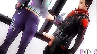 Fortnite girl wanks a cock until it cums on her hands