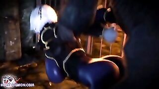 Monster brutally destroys a pussy of busty slut