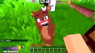 Horny furry sucks a cock in Minecraft porn action