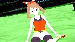 Redhead Pokemon slut fucked in park in VR porn