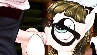 MLP Fast Blowjob from a Nerdy Pony