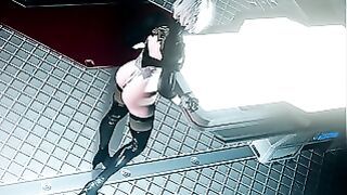 Yorha 2B from Nier Automata brutally destroyed and drilled by machines