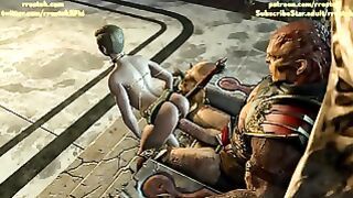 Shao Kahn gets his massive cock ridden by blonde spinner