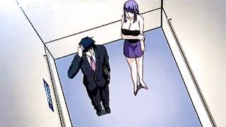 Busty Girl Elevator Oral Tsuma