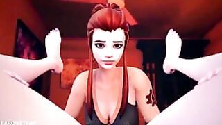 D.Va Dominates Brigitte 3D Fermdom Animation