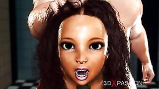 Fucking Device Sexy Ebony in Restraints and Fat Wild Chef