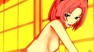 Naughty Pink Haired Girl from Naruto Sakura Haruno Koikatsu Sex Animation