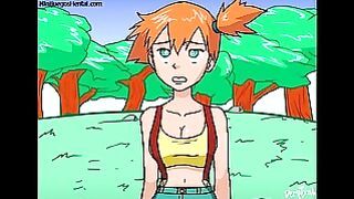 Misty gets hypnotized by Pokemons, is brutally f. to fuck