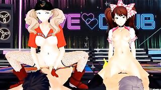 Rise and Anne – cock riding competition in Persona 5 porn action