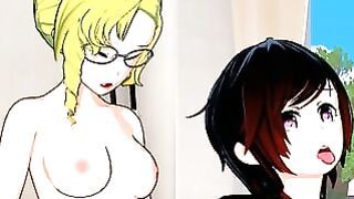 Ruby Rose and Futa Glynda Goodwitch – RWBY porn action at school