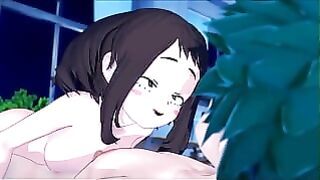 Ochaco Plays With Dekus Cock Before Riding It My Hero Academia Hentai