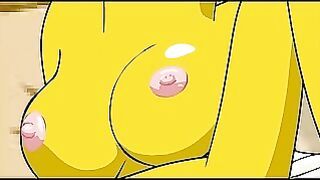 Marge Simpson enojys the massive penis of Homer in The Simpsons porn