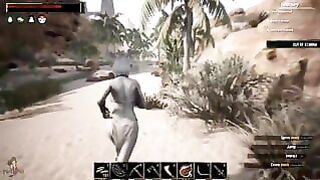Playing Conan Exiles with busty character