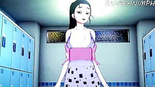 Hinatsuru – Busty girl has a visit from a huge dick in the locker room in Demon Slayer hentai porn