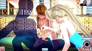Elsa and Anna – Sisters enjoying one huge dick in Frozen hentai porn