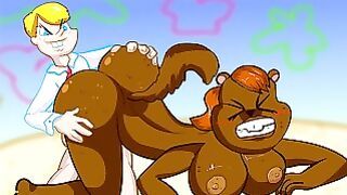 Sandy Cheeks – Ebony girl fucked from behind in Spongebob hentai porn