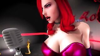 Jessica Rabbit fucks in the bathroom with a BBC