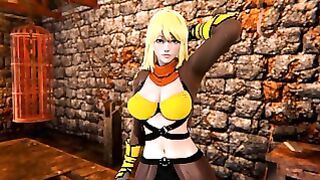 Yang Xiao Long – Blonde cutie jerks off a huge dick in RWBY hentai porn