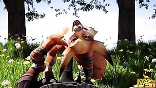 Tauren and Vulpera – Can his whole massive dick fit in his FURRY ass?