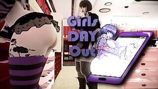 Girls get horny when shopping, fuck hard in the fitting room!