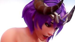 Brigitte and Mccree – Busty beauty rides a massive dick on the farm in Overwatch hentai porn