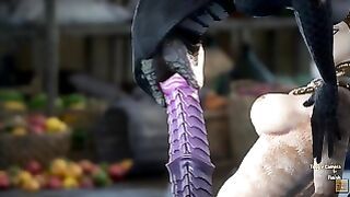 Futanari Futty Chick Gets Her Big Cock Deepthroated from a Horny Snake