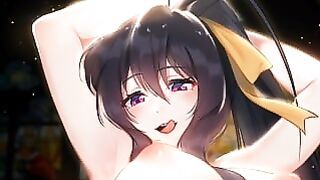 Akeno Himejima – Lets cum with teen beauty in wild JOI in High School DxD hentai porn
