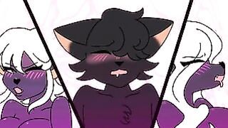 Big cock visits lesbian FURRY whores to fuck them both