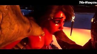 Wild Life Tanned Sluty Maya Takes on Two Massive Rhino Cocks