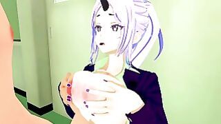 Shion – Busty teen puts a cock between her big tits in Tensura hentai porn