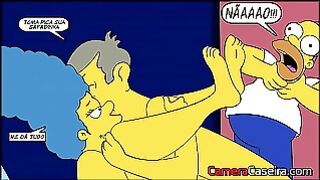Marge Simpson – Busty wife enjoys Skinner’s big cock in The Simpsons hentai porn