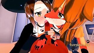 Thrilling Yaoi Furry threesome action at school
