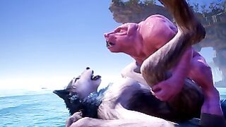 Wild Life Horny Pig Beast Fucks Sexy Wolf Furry Girl
