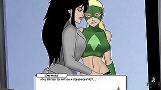 Cheshire and Artemis – Horny sluts in DC Comics porn game EP52