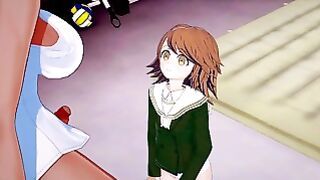 Danganronpa: Futa Aoi Asahina and Futa Akane Owari Fuck Chihiro Fujisaki With Their Massive Dicks