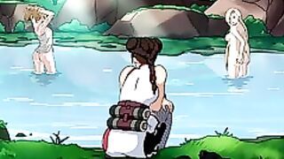 Naruto ladies naked in the river