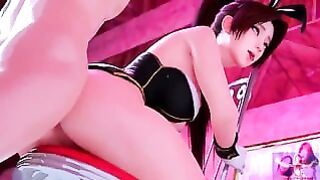 Mai Shiranui – Asian babe fucked from behind on the chair in Dead or Alive hentai porn