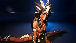 Multiple cumshots with tribal girl sucking his big cock
