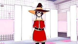 Megumin – Public restrooms is the ideal place for quick fuck in Konosuba hentai porn