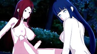 Kushina and Hinata – Wild FUTA night in a park for horny Naruto sluts