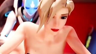 Echo and Mercy – Extremely deep ass fucking in Overwatch hentai porn