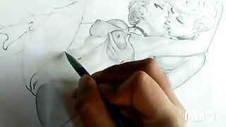 Elsa and Anna – Drawing of naked sisters having fun