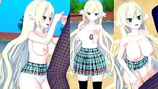 Mavis – Busty teen school girl facefucked in Fairy Tail hentai porn