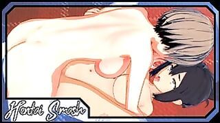 Hot Brunette is Fucked and Filled By Busty Shemale