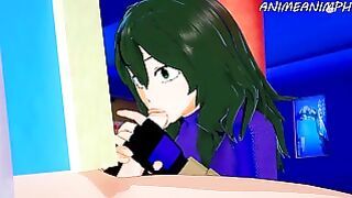 My Hero Academia Hentai: Setsuna Tokage Sucks Midoriya Izuku’s Big Cock
