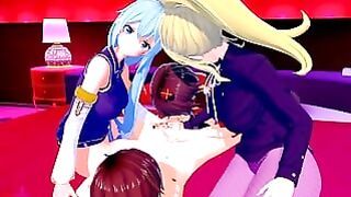 Konosuba: Megumin X Aqua X Darkness and Kazuma 4 Some Fun 3d Hentai