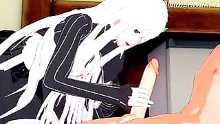 Re Zero Hentai: Echidna Gives Handjob to Subaru