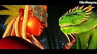 Wildly Life Indra and Corbac Ebony Slut Fucks With a Lizard Cock